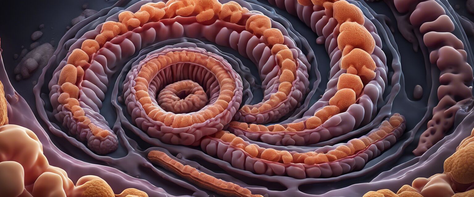 Illustrative diagram showing diverticulitis in the colon
