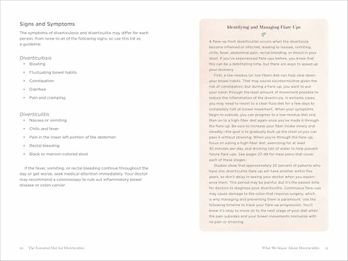 Page outlining symptoms and management of diverticulitis.
